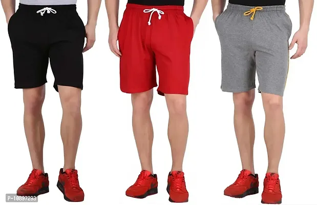 Stylish Men Cotton Blend  Regular Shorts Pack of 3-thumb0