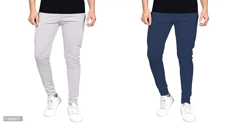 Multicolored Polyester Elastic Track Pants For Men Pack of 2