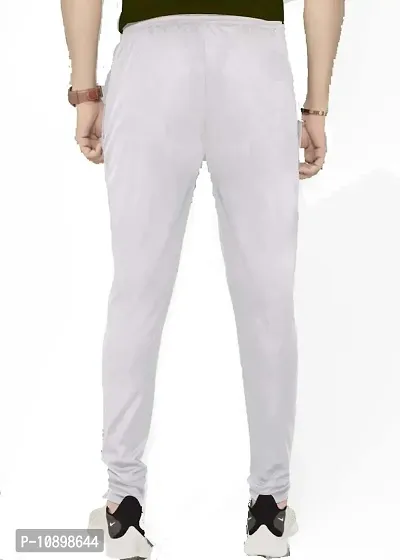 Stylish Beige Polyester Solid Regular Track Pants For Men-thumb2