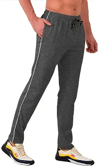 Grey Cotton Regular Track Pants For Men-thumb2