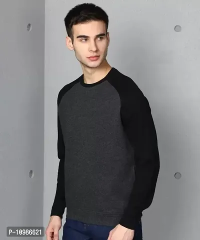 Stylish Fancy Cotton Blend Solid Long Sleeves Sweatshirts For Men-thumb5