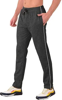 Grey Cotton Regular Track Pants For Men-thumb3