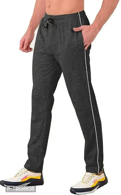 Grey Cotton Regular Track Pants For Men-thumb4