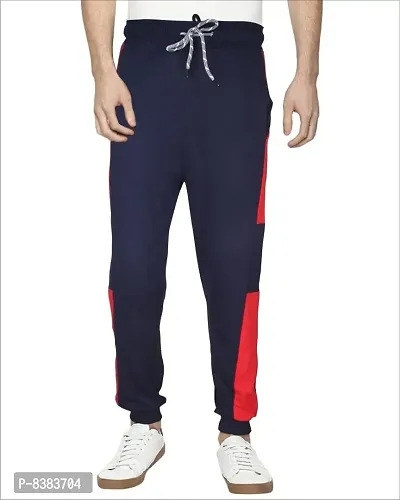 KAFF Mens Side Panel Trendy Jogger with Side Zip Pocket (M, Navy)-thumb2