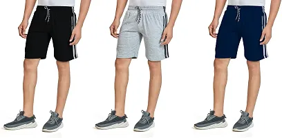 Stylish Men Cotton Blend  Regular Shorts Pack of 3-thumb2