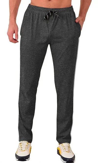 Stylish Blend Solid Regular Track Pants For Men