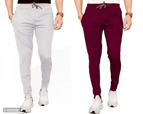 Multicolor Polyester Blend Track Pants For Men Pack of 2-thumb0