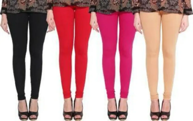 Trendy Women's Cotton Solid Leggings (Pack Of 4)