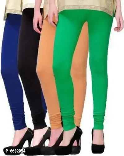 Multicoloured Cotton Leggings || Combo of 4 Leggings ||-thumb0