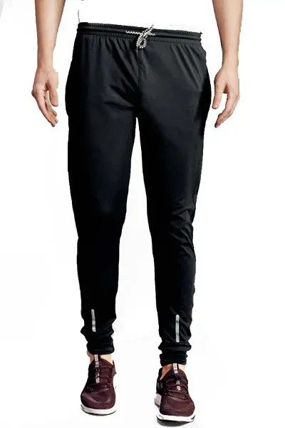 Stylish Polyester Solid Regular Track Pants For Men