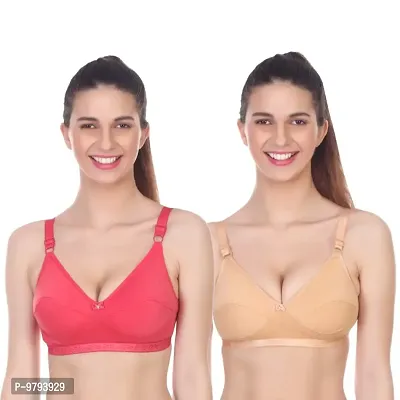 Bra Red Gold Color Full Coverage Non Padded Peck Of 2