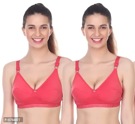 Bra Red Color Full Coverage Non Padded Peck Of 2