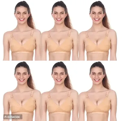 Bra Skin Color Bra Full Coverage Non Padded Bra Peck Of 6-thumb0