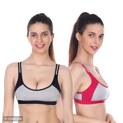 Sports Bra Pack of 2 Pink and Black Color