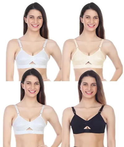 Cotton Solid Basic Bra For Women