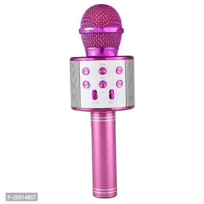 Wireless Bluetooth Handheld Microphone Stand Karaoke Mike with Speaker Audio Recording for Cellphone-thumb0