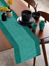 Alef Table Runner for Dining Table, Heat Resistant Striped Table Runners for Living Room 6 Seater (14x72) Inch - (A02)-thumb1