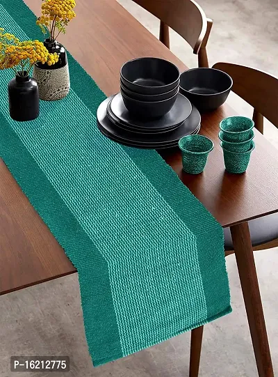 Alef Table Runner for Dining Table, Heat Resistant Striped Table Runners for Living Room 6 Seater (14x72) Inch - (A02)-thumb2