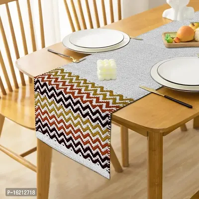 Alef Table Runner for 4 Seater (14x60) Dining Table, Heat Resistant Striped Table Runners for Living/Dining Room - (A05)