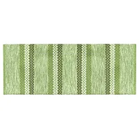 Alef Cotton Carpet (2x5 Feet) for Living Room, Bedroom, Bedside Runner, Guest Room - (Green')-thumb1