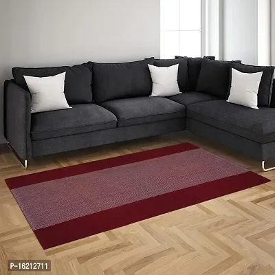 Alef Cotton Carpet (2x5 Feet) for Living Room, Bedroom, Bedside Runner, Guest Room - (Red)