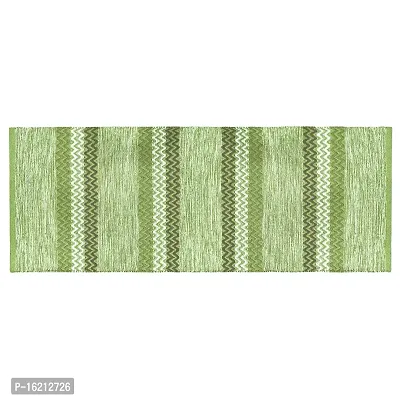 Alef Cotton Carpet (2x5 Feet) for Living Room, Bedroom, Bedside Runner, Guest Room - (Green')-thumb0