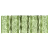 Alef Cotton Carpet (2x5 Feet) for Living Room, Bedroom, Bedside Runner, Guest Room - (Green')-thumb2