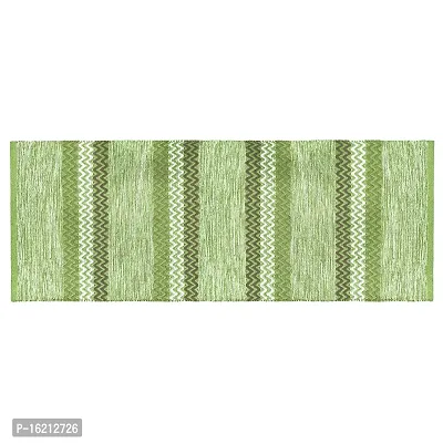 Alef Cotton Carpet (2x5 Feet) for Living Room, Bedroom, Bedside Runner, Guest Room - (Green')-thumb3