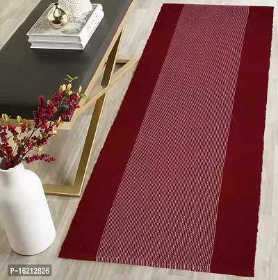 ALEF? Cotton Runner Superfine Carpet |Living Room| Bedroom | Hall | School | Temple | Bedside Runner|-|24 inch x 60 inch| (Maroon New)-thumb2