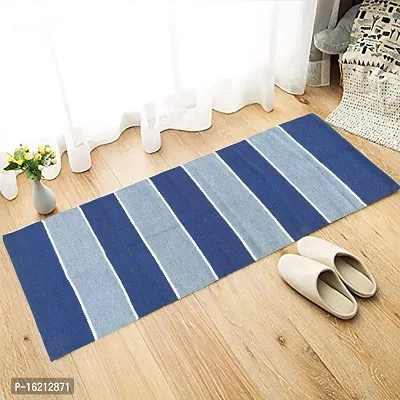 Alef Soft Cotton Multi Purpose Floor Runner Combo Pack ( Blue , Medium )
