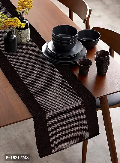 Alef Table Runner for Dining Table, Heat Resistant Striped Table Runners for Living Room 6 Seater (14x72) Inch - (A04)