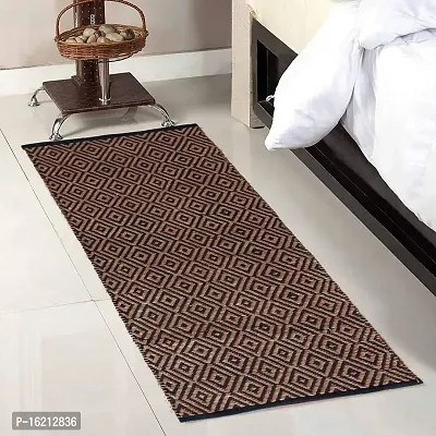 ALEF Cotton Soft Indoor Modern Shag Area Rug Carpet with Polyester Touch for Dining Room, Home Bedroom, 22 X 55 Inch (Brown)