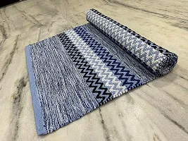 Alef Cotton Carpet (2x5 Feet) for Living Room, Bedroom, Bedside Runner, Guest Room - (Blue')-thumb4