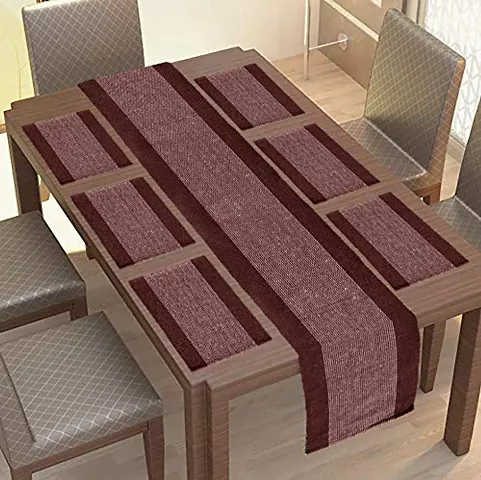 Alef Dining Table Place-mats 6 Piece with 1 Runner Combo Set.