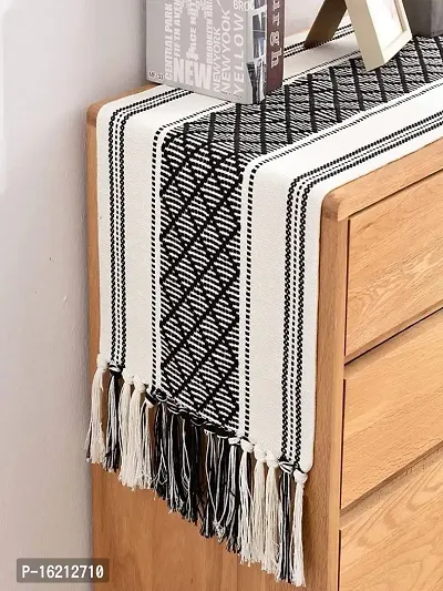 Alef Table Runner 6 Seater (14x72) for Dining Table, Heat Resistant Table Runners for Living/Dining Room/Guestroom - (A03)-thumb0