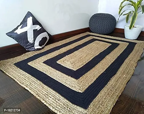 Alef Braided Reversible Carpet, Hand Woven Classic Rug, Kitchen Rugs, Rugs for Living  Bedroom, Woven Rugs,Natural Fibres