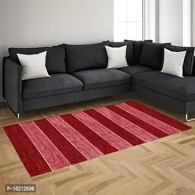 Alef Cotton Carpet (2x5 Feet) for Living Room, Bedroom, Bedside Runner, Guest Room - (Red.)