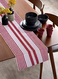 Alef Table Runner for Dining Table, Heat Resistant Striped Table Runners for Living Room 6 Seater (14x72) Inch - (A05)-thumb2
