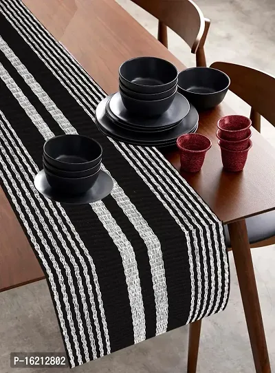 Alef Table Runner for Dining Table, Heat Resistant Striped Table Runners for Living Room 6 Seater (14x72) Inch - (A07)-thumb3