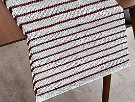 Alef ?Dining Table 1 Runner Machine Washable (Red  White)-thumb1