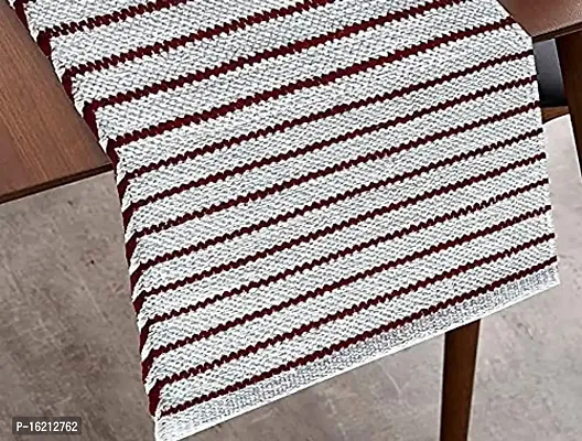 Alef ?Dining Table 1 Runner Machine Washable (Red  White)-thumb2