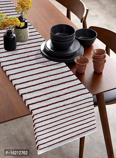 Alef ?Dining Table 1 Runner Machine Washable (Red  White)-thumb0