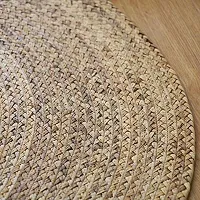 Alef Handwoven Jute Square Rug, Natural Fibers, Braided Reversible Carpet for Bedroom Living Room Dining Room-thumb3