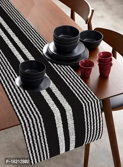 Alef Table Runner for Dining Table, Heat Resistant Striped Table Runners for Living Room 6 Seater (14x72) Inch - (A07)