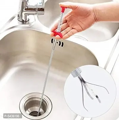 Sink Clog and Hair Catcher Wire Spring for Kitchen Bathtub Toilet Sewage Drain Cleaner-thumb0