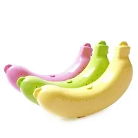 Plastic Banana Food Storage Container Banana Case Cover Box Banana Holder Pack of 3 - Multicolor-thumb3
