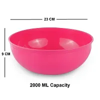 Microwave Safe Food Grade Plastic Solid Mixing Serving Pet Feeding Bowl set of 3 Pc - Multicolor-thumb2