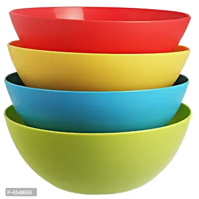 4 Piece 2000 ML Large Microwave Safe Mixing Serving Pet Feeding Bowl Set - Multicolor