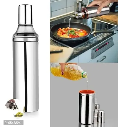 Stainless Steel 1000 ML Dust and Leak Proof Cooking Oil Vinegar Dispenser Nozzle Dropper Oil Pourer Bottle, Oil Pot-thumb0
