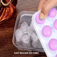 Non Sticky Silicone Pop Up Ice Tray with Lid - 21 Cubes-thumb2